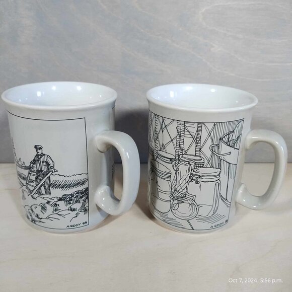 Vintage A Eddy mugs Home collection‎ the ploughman black white monochrome - Picture 7 of 8